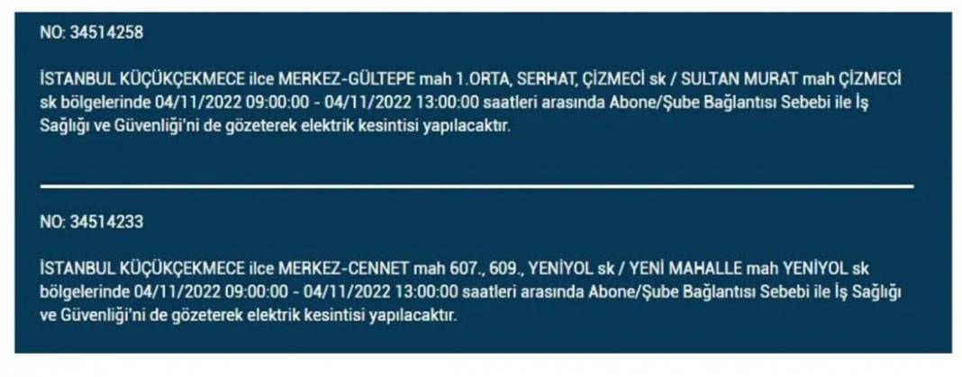 İstanbullular dikkat! 21 ilçede elektrik kesintisi 13